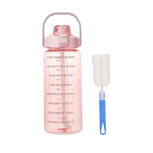 1/2L Large Water Bottle with Straw | BPA-Free Sports & Travel Fitness Cup – Pink 2pcs